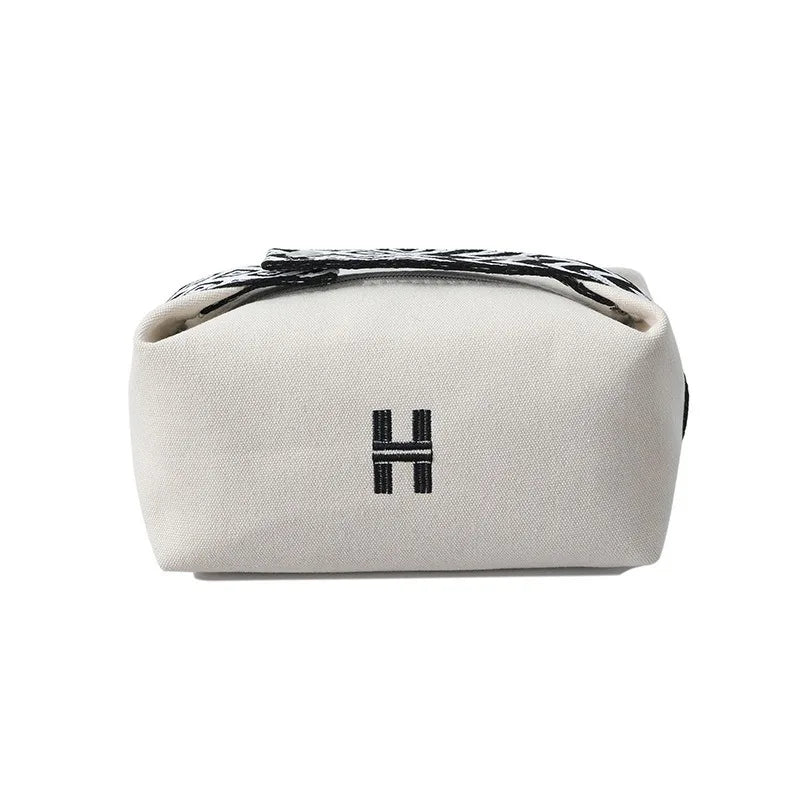 Portable Travel Cosmetic Bag Large Capacity Handheld Toiletry Bag Luxury Canvas Foldable Storage Bag for Makeup And Travel
