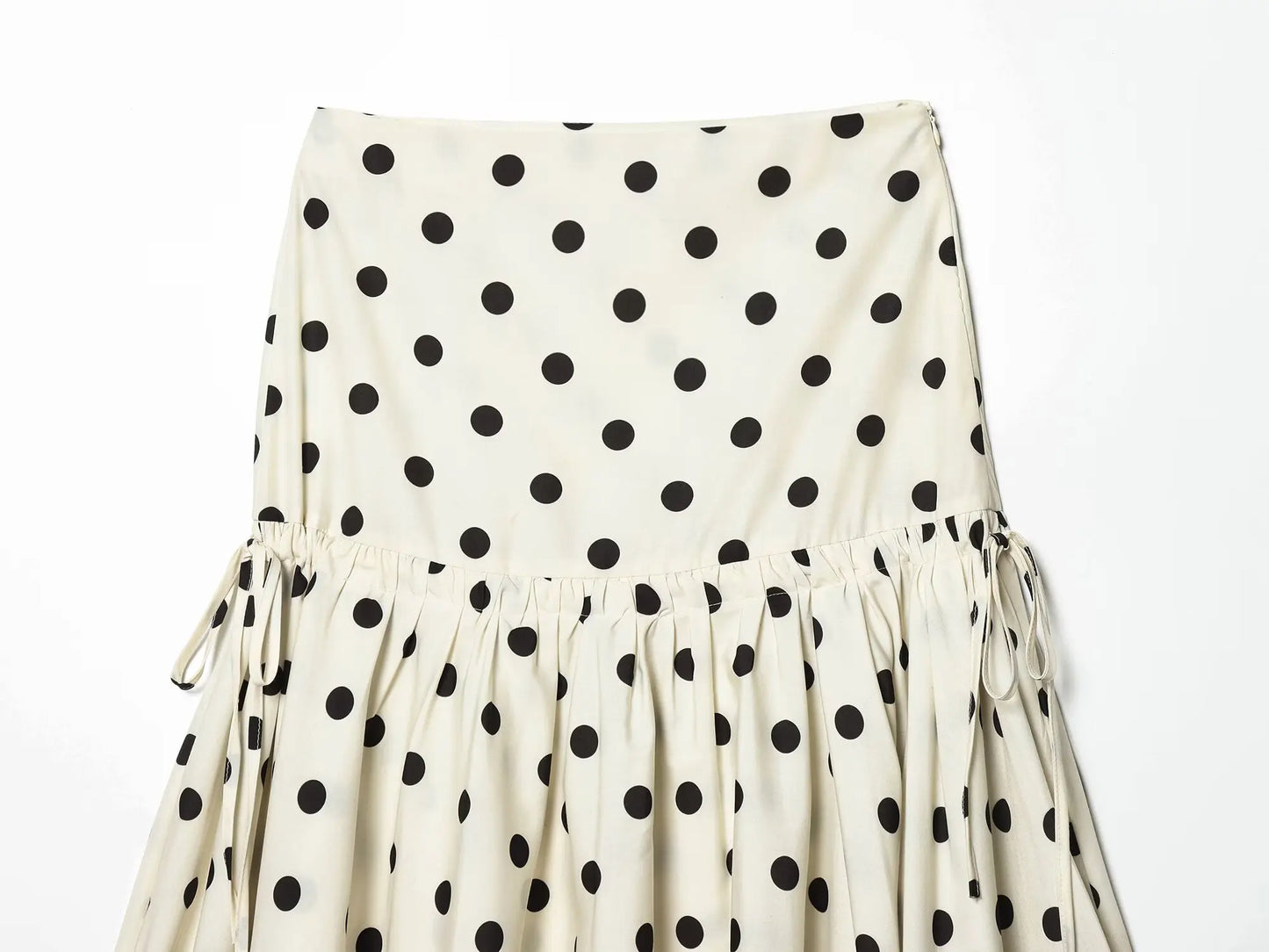HH Elegant Summer Women Polka Dot Midi Skirt 2026 High Waist Irregular Hem Flowy Ruffle Skirt Beach Vacation Office Party Casual