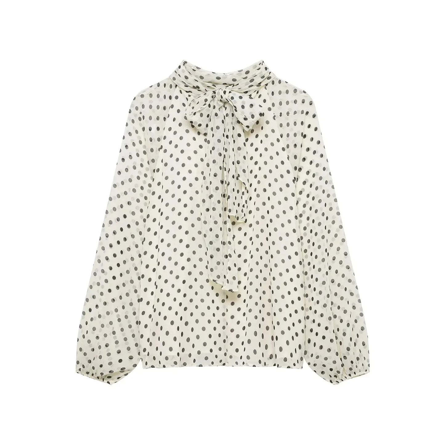 KONDALA Frauen Trendy Polka Dot Bluse Fliege Oansatz Hemd Neue Mode 2026 Frühling Sommer Urlaub Partei Elegante Mujer Bluse
