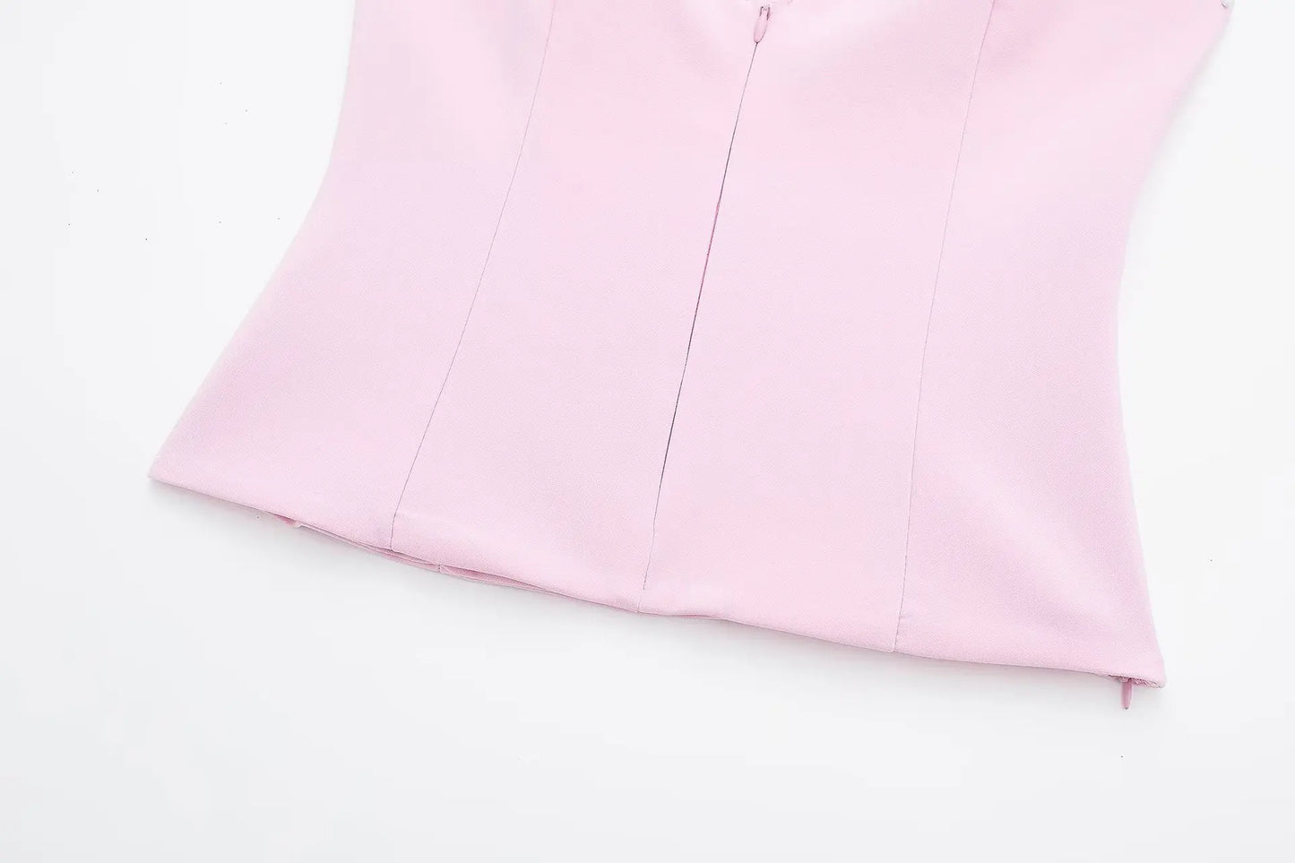 2-teiliges Sommer-Set für Damen, hohe Taille, Gesäßtasche, Miniröcke, Shorts, sexy V-Ausschnitt, ärmellos, rückenfrei, Hosenträger, Reißverschluss