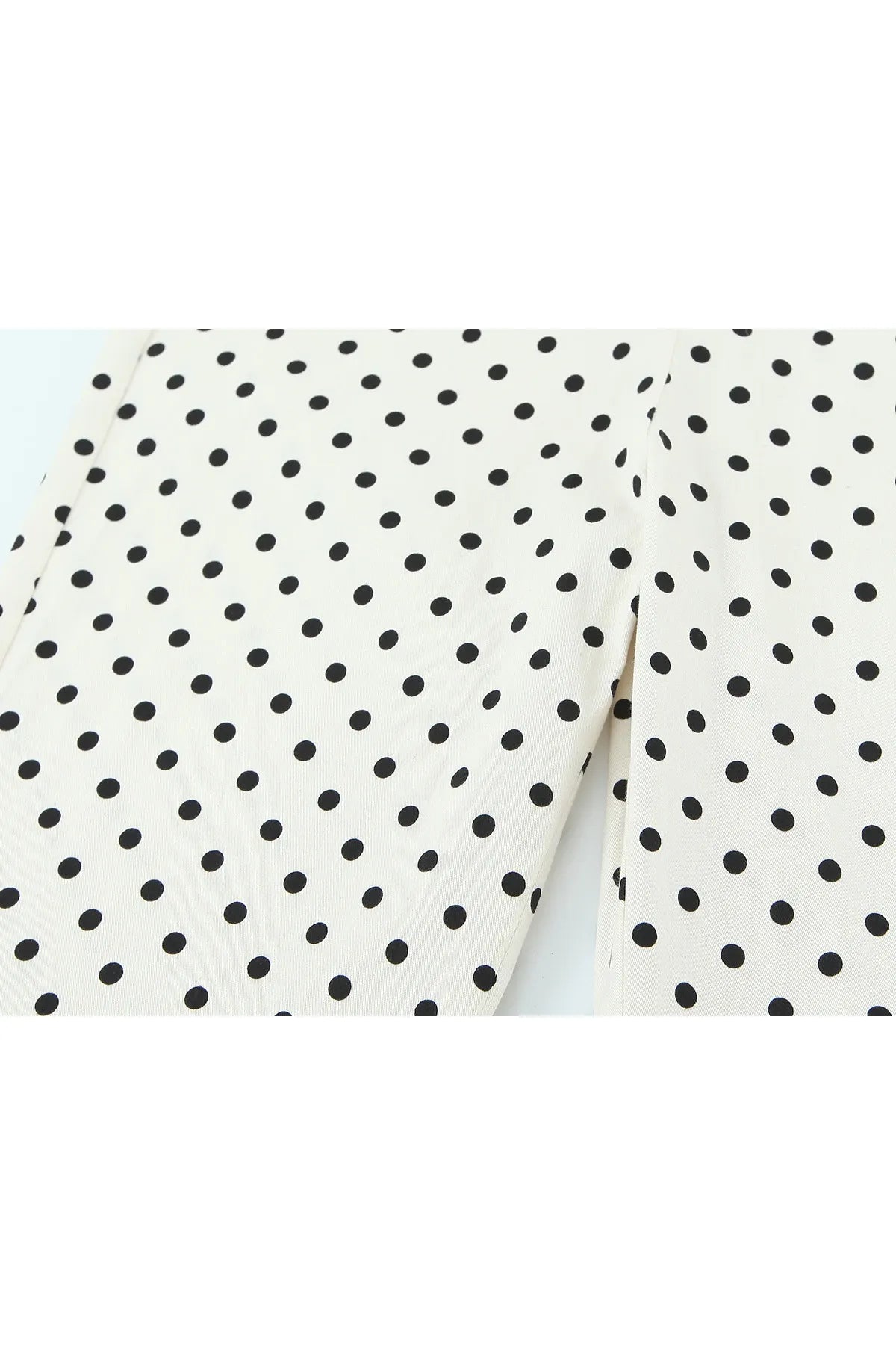 HH Damen Mode Einreihige Jacke mit Taschen und Gürtel-Dekoration im Polka-Dot-Stil + Hochgeschnittene Reißverschluss-Caprihose 2-teiliges Set