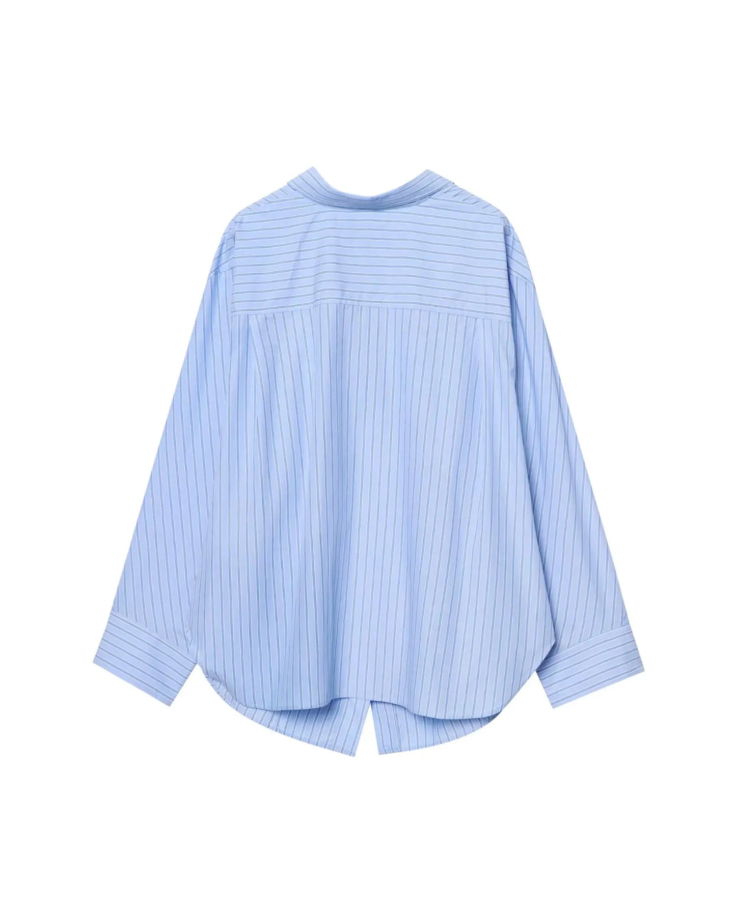 HH Women's Striped Pants Suit Bat Sleeve Loose Poplin Shirt+Elastic Waist Side Pocket Boxer Panties Pajama Style Casual Pant