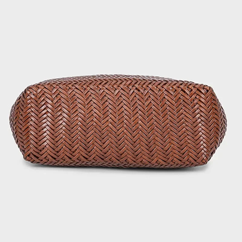 Women Straw 2in1 Woven Bag Fashion Plush Wings Armpit Bag Large Capacity Dumpling Straw Shoulder Bag For Summer Beach Bucket Bag