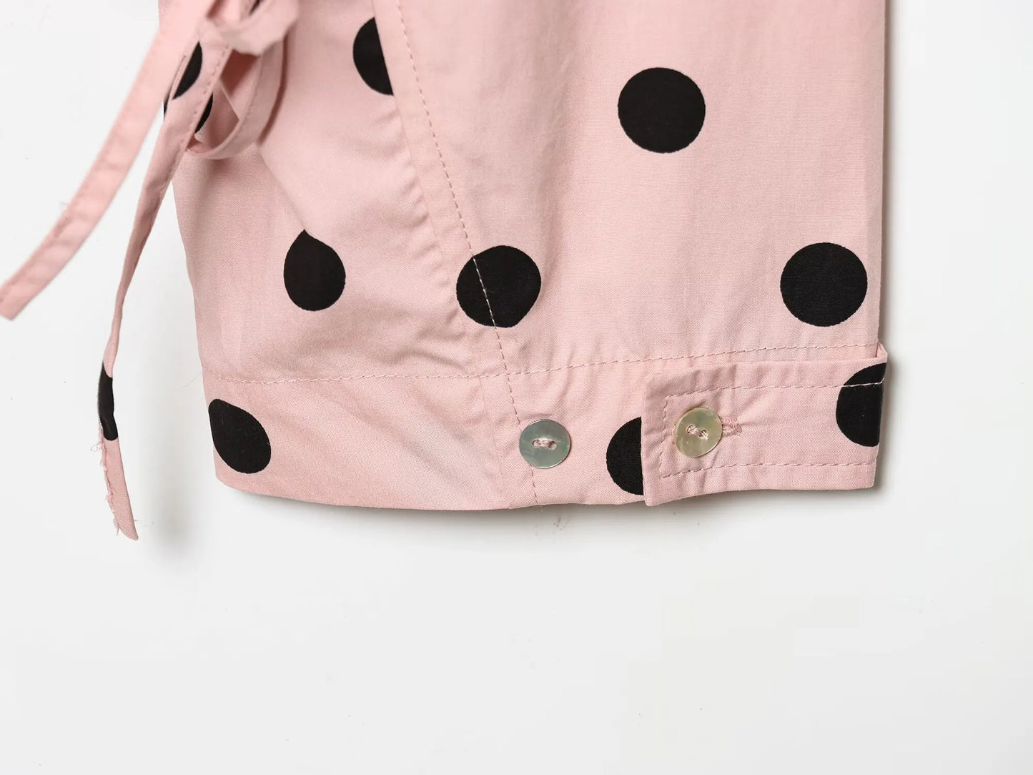 HH Damen Langarm Rosa Gepunktete Jacke Modische Einreihige Hochkragen Kurze Jacke Damen Frühling Lässige High-Street-Jacke