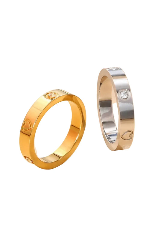 Herzring mit Zirkonia – Eleganter Edelstahlring für Frauen