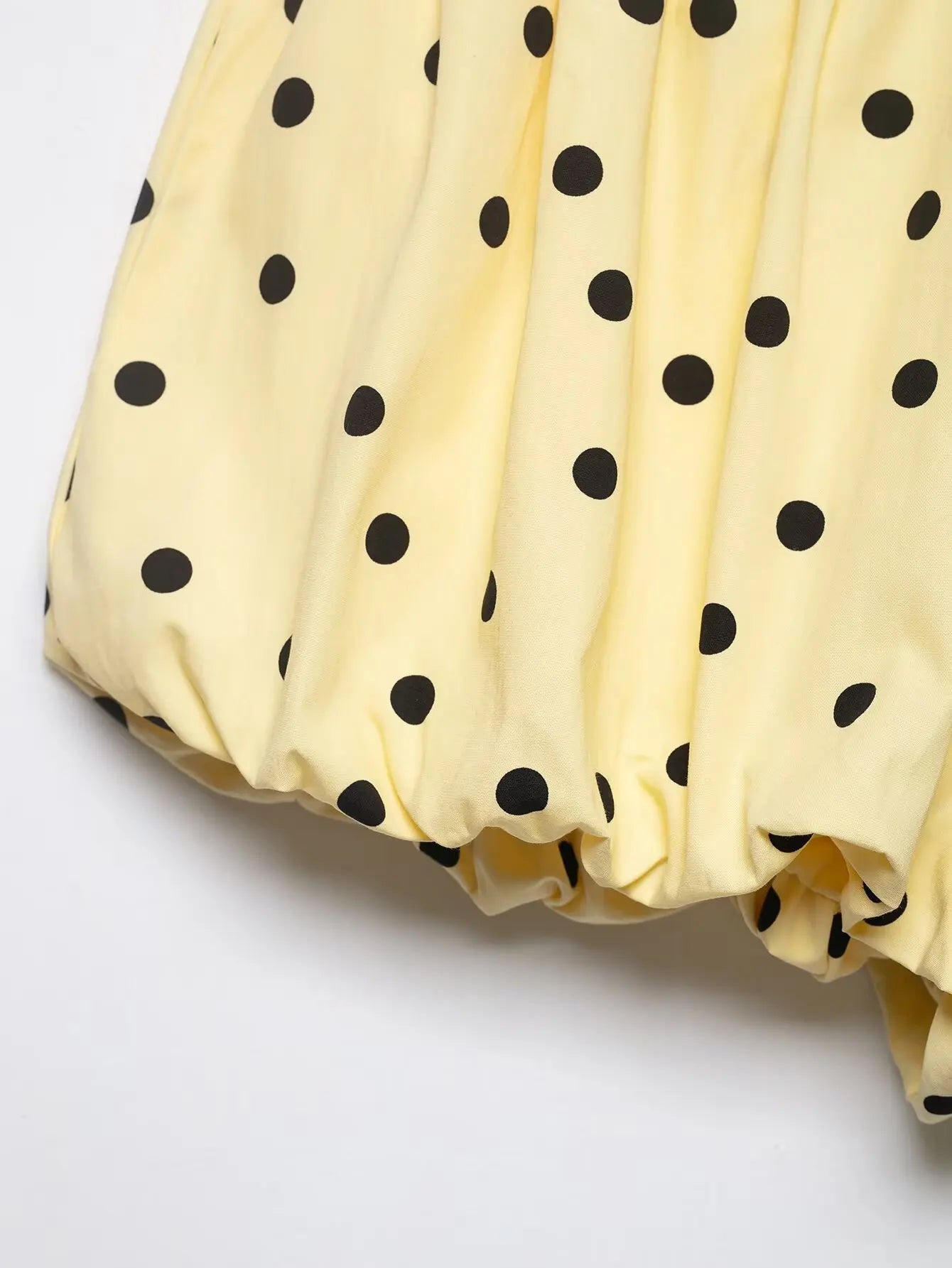 HH 2026 Women 2 Piece Set Long Sleeves Single Breasted Shirring Polka Dot Short Coat+Casual Elastic Waist Balloon Fit Shorts