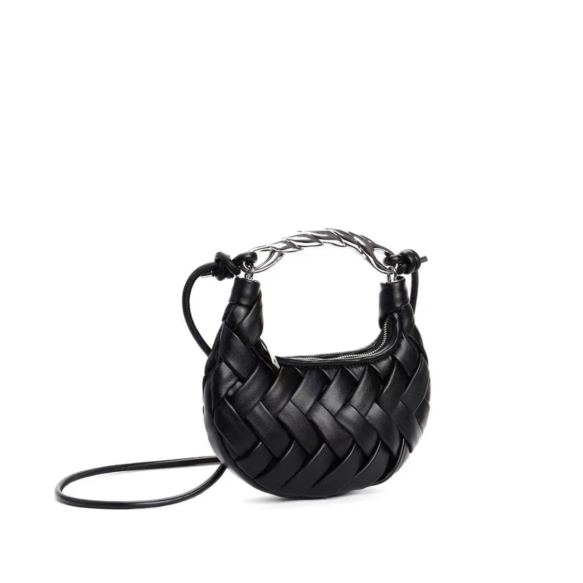 JIOMAY 2026 New Woven Nest Bag with Metal Handle, Unique Premium Handbag for Women, Exquisite Versatile Shoulder Crossbody Purse
