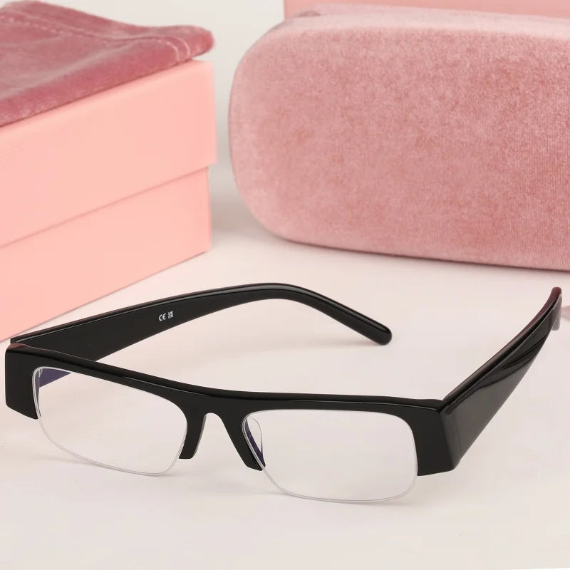 Neue modische Acetat-Sonnenbrille für Damen, Markendesigner, halbrandloser Rahmen, Eyeware, Sommer, coole Mädchen-Sonnenbrille mit rechteckigem Rahmen