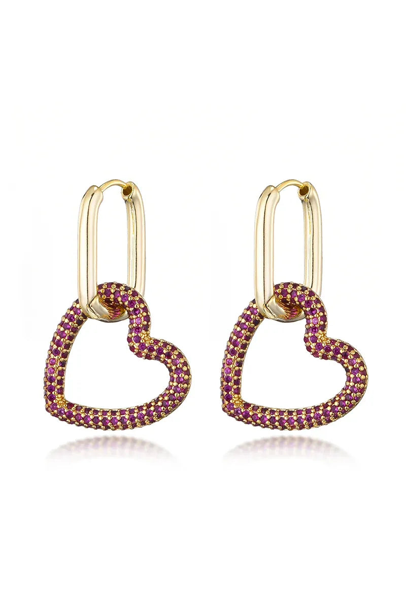 Herz‑Creolen – Elegante Damen Ohrringe mit Zirkon