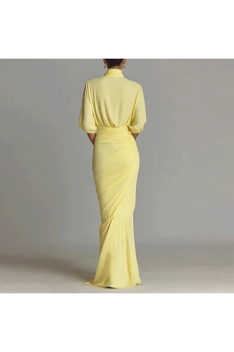 Besellics Soleil Draped Maxi Dress