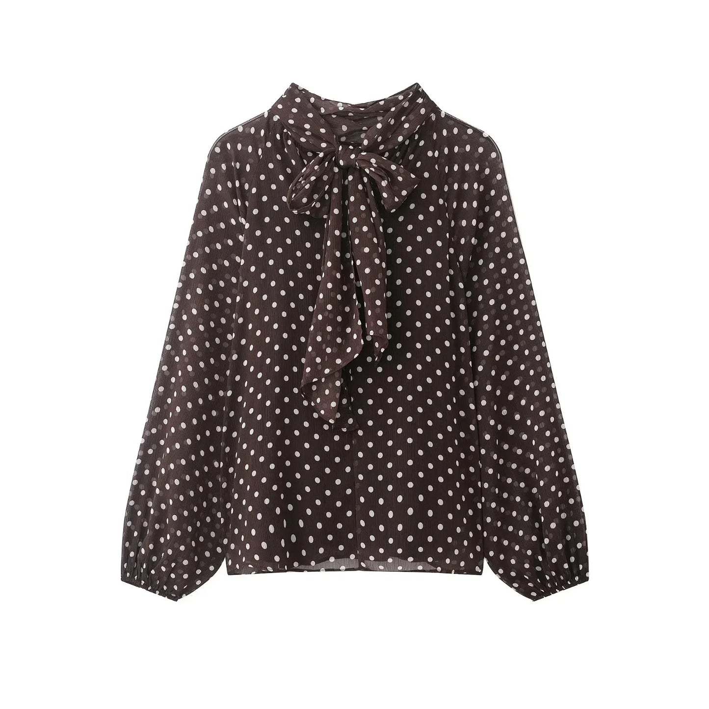 KONDALA Frauen Trendy Polka Dot Bluse Fliege Oansatz Hemd Neue Mode 2026 Frühling Sommer Urlaub Partei Elegante Mujer Bluse