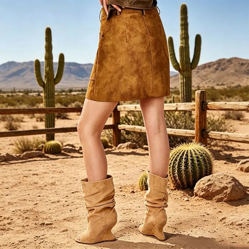 European AndAmerican Hot Girls with Pleated Pile Sleeves,fish Mouth Cool Boots,women's Fashion, Big Tube,sloping Andknight Boots