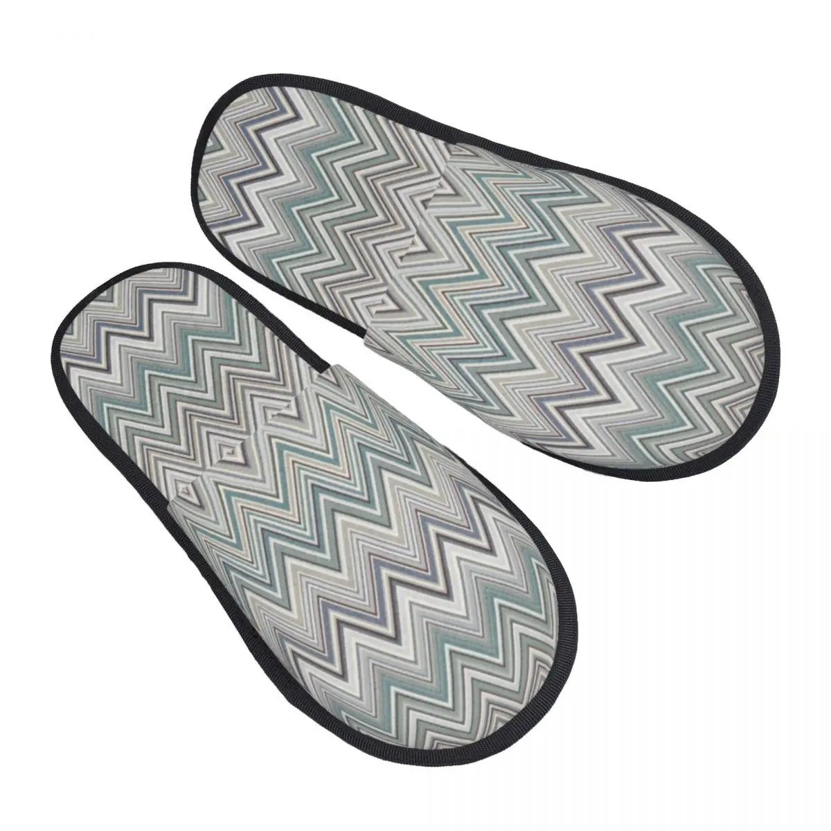 Abstract Geometric Home Zig Zag Guest Slippers for Hotel Women Custom Print Boho Modern Camouflage House Slipper