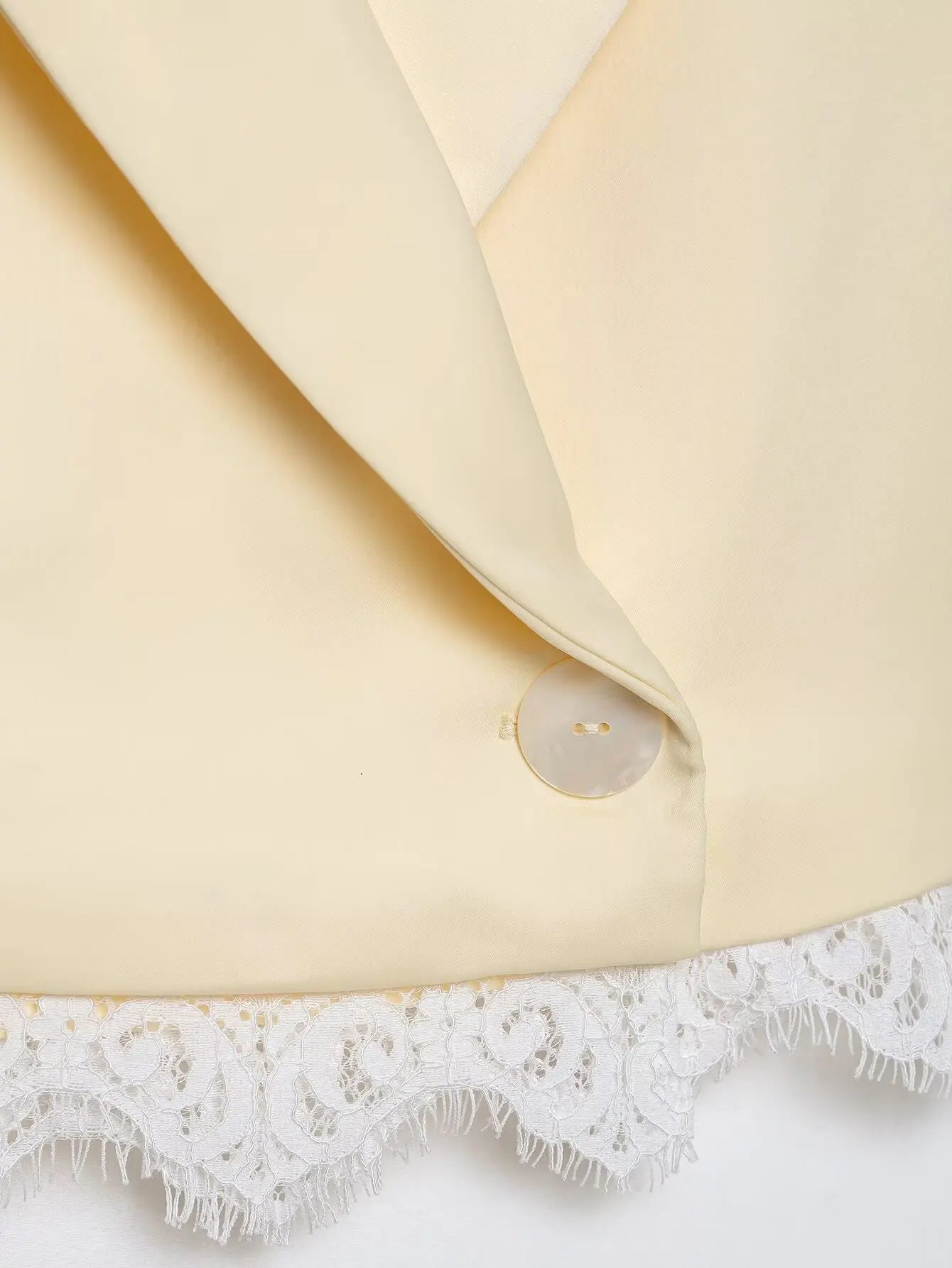 HH Lace Patchwork Culottes Two Piece Set Women's Summer Lace Paneled Short Sleeve Lapel Cropped Blazer+Casual Shorts Skirts