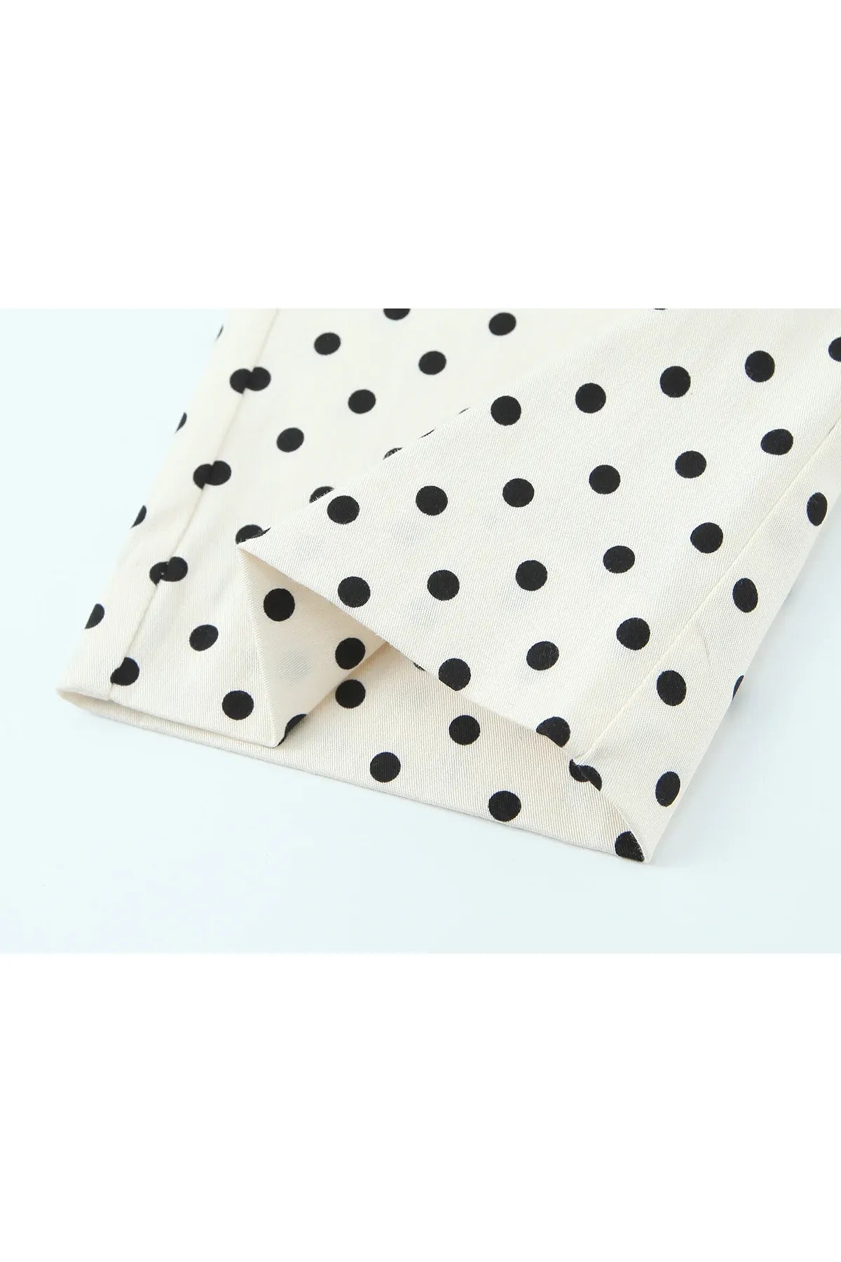 HH Damen Mode Einreihige Jacke mit Taschen und Gürtel-Dekoration im Polka-Dot-Stil + Hochgeschnittene Reißverschluss-Caprihose 2-teiliges Set