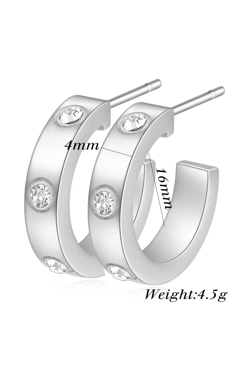 Zirkon Love Ohrringe – 18K Weißgold-Farbe
