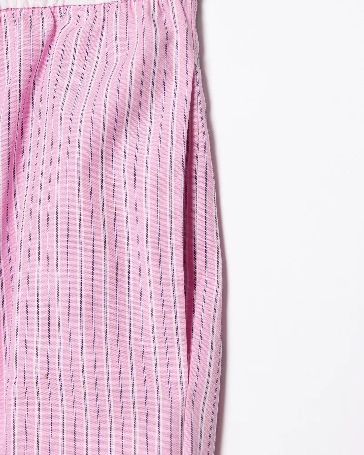 HH Women's Striped Pants Suit Bat Sleeve Loose Poplin Shirt+Elastic Waist Side Pocket Boxer Panties Pajama Style Casual Pant