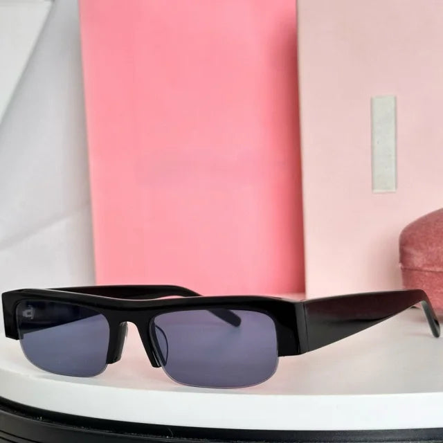 Neue modische Acetat-Sonnenbrille für Damen, Markendesigner, halbrandloser Rahmen, Eyeware, Sommer, coole Mädchen-Sonnenbrille mit rechteckigem Rahmen