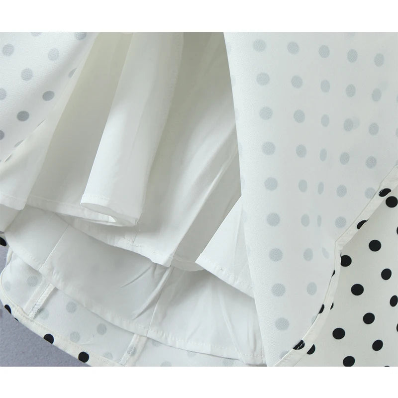 YENKYE Französisch Stil Retro Polka Dot Tiefem V Halter Kleid Frauen Sexy Backless A-linie Schlank Süße Elegante Mini Kleider Sommer Robe
