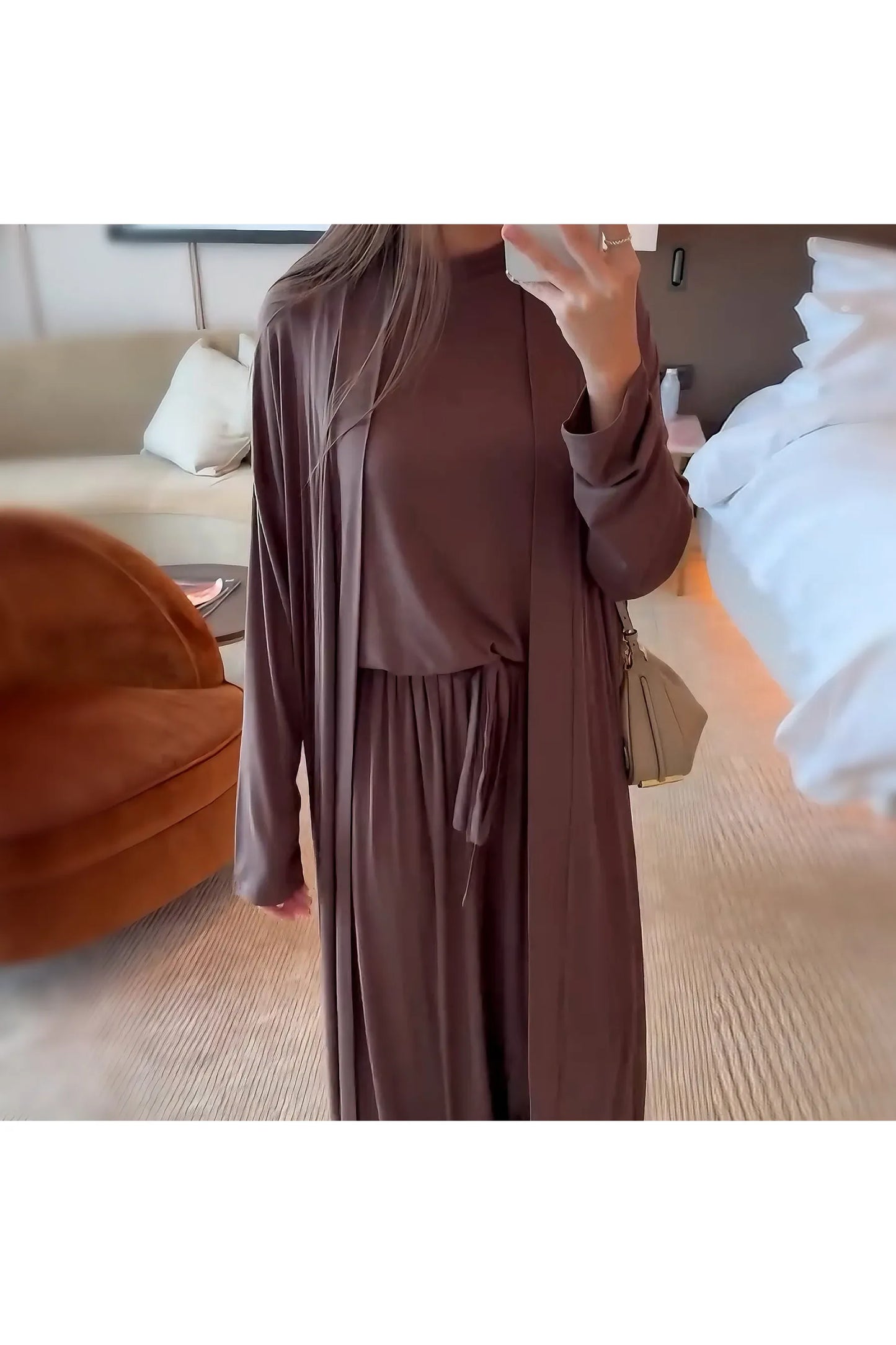 AMIRA - Modest 3-Piece Set – Elegantes Damen Outfit mit Cardigan