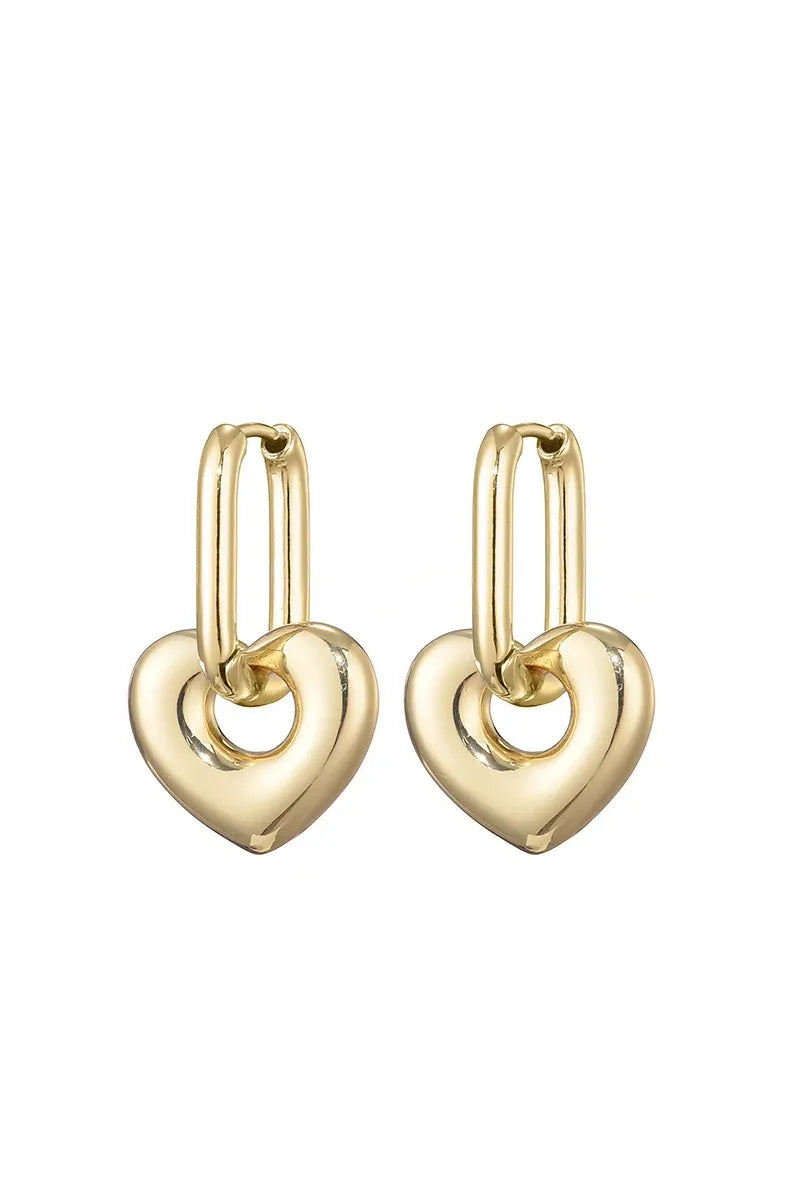 Herz‑Creolen – Elegante Damen Ohrringe mit Zirkon