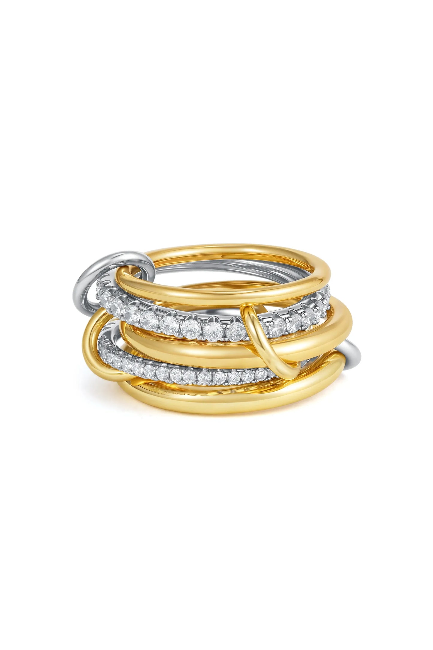 Luxus Zirkonia Stapelring – Vergoldeter Damenring