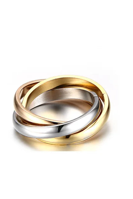 Interlock Dreifachring – Edelstahl Damenring