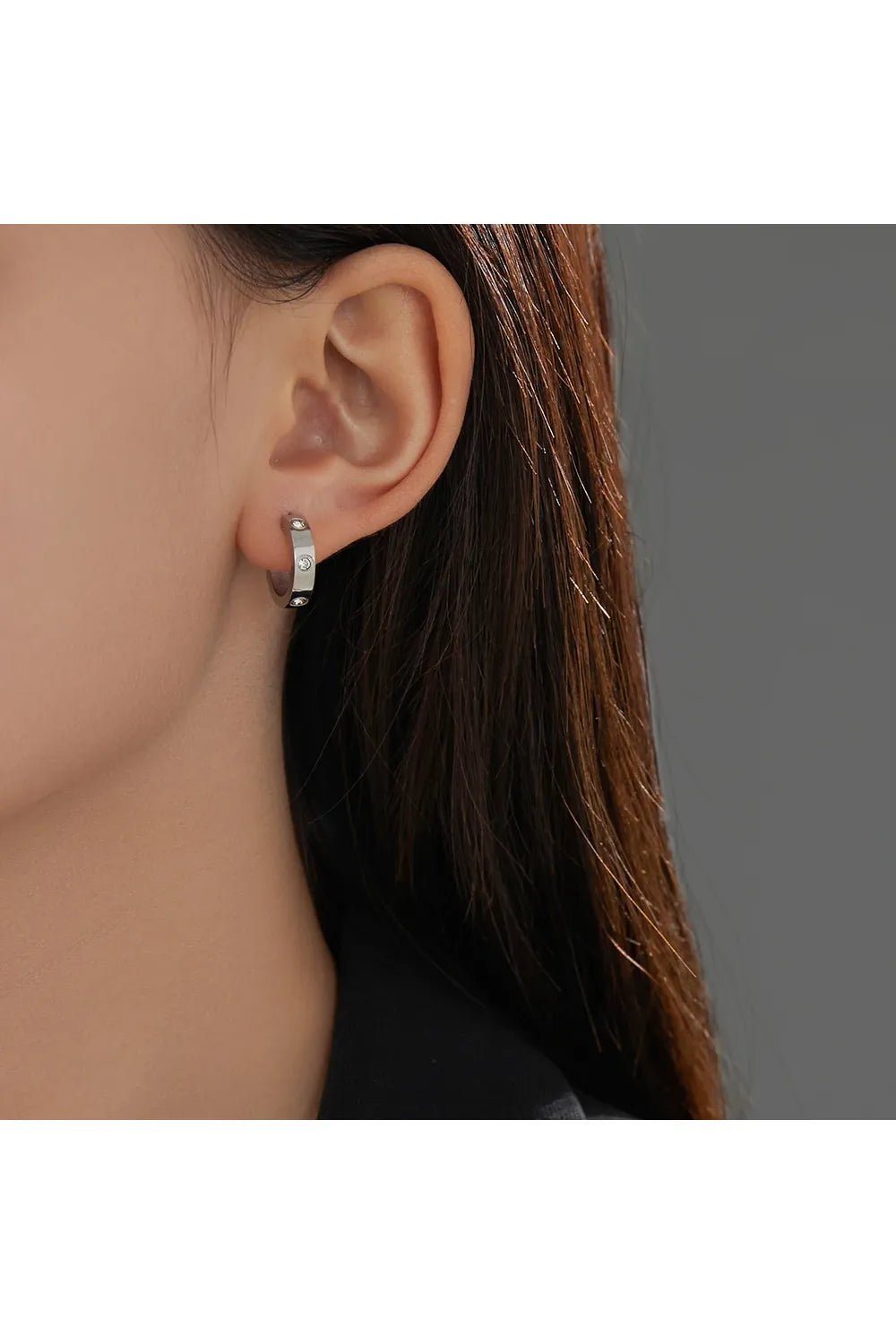 Zirkon Love Ohrringe – 18K Weißgold-Farbe