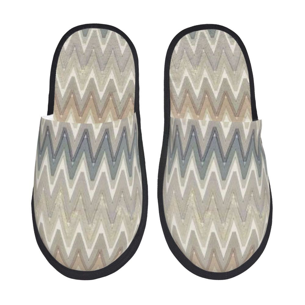 Abstract Geometric Home Zig Zag Guest Slippers for Hotel Women Custom Print Boho Modern Camouflage House Slipper