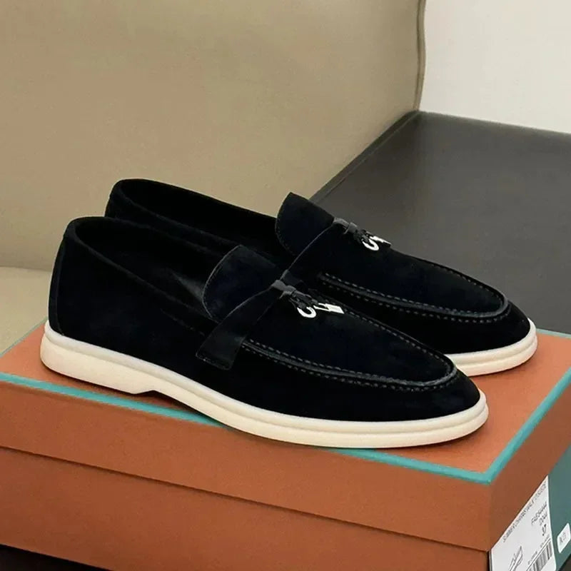 Klassische britische flache Schuhe mit Fransen und Metallschnalle 2024 – Freizeitschuhe für Paare in europäischer Exportqualität