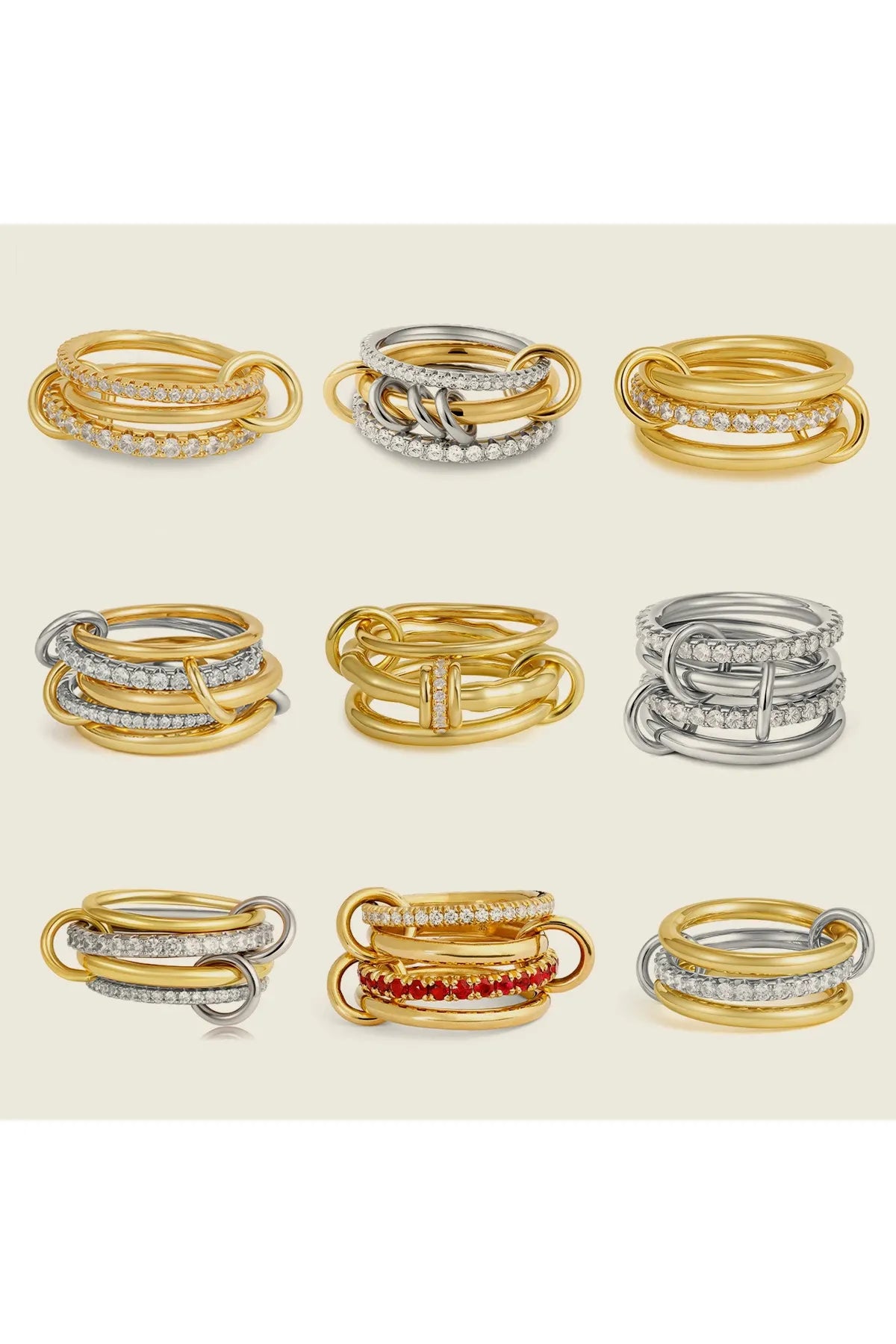 Luxus Zirkonia Stapelring – Vergoldeter Damenring