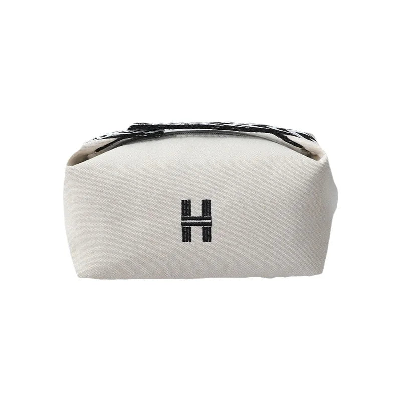 Portable Travel Cosmetic Bag Large Capacity Handheld Toiletry Bag Luxury Canvas Foldable Storage Bag for Makeup And Travel