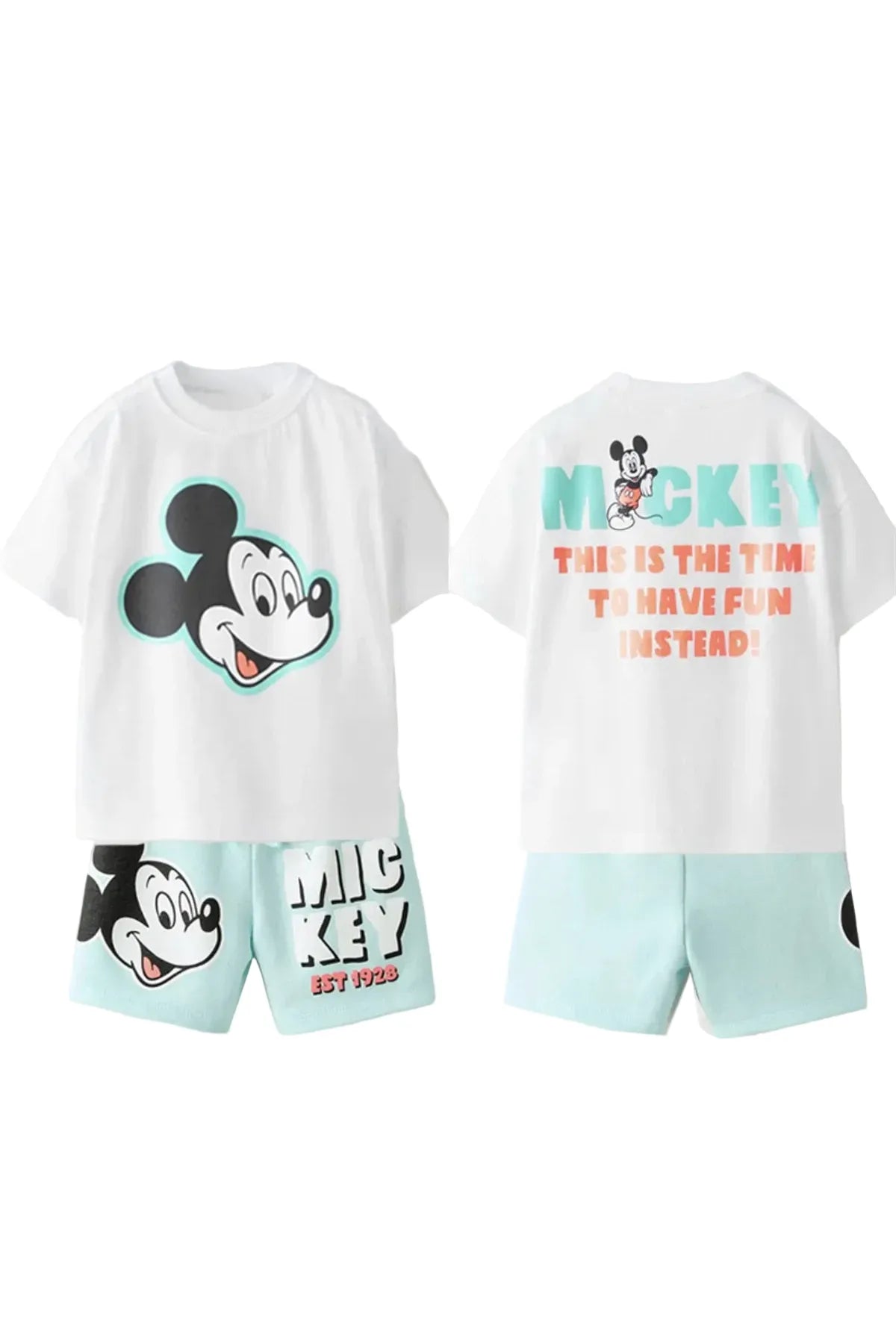 Mini Mickey Cartoon T‑Shirt & Shorts Set – Kinder Sommer Outfit