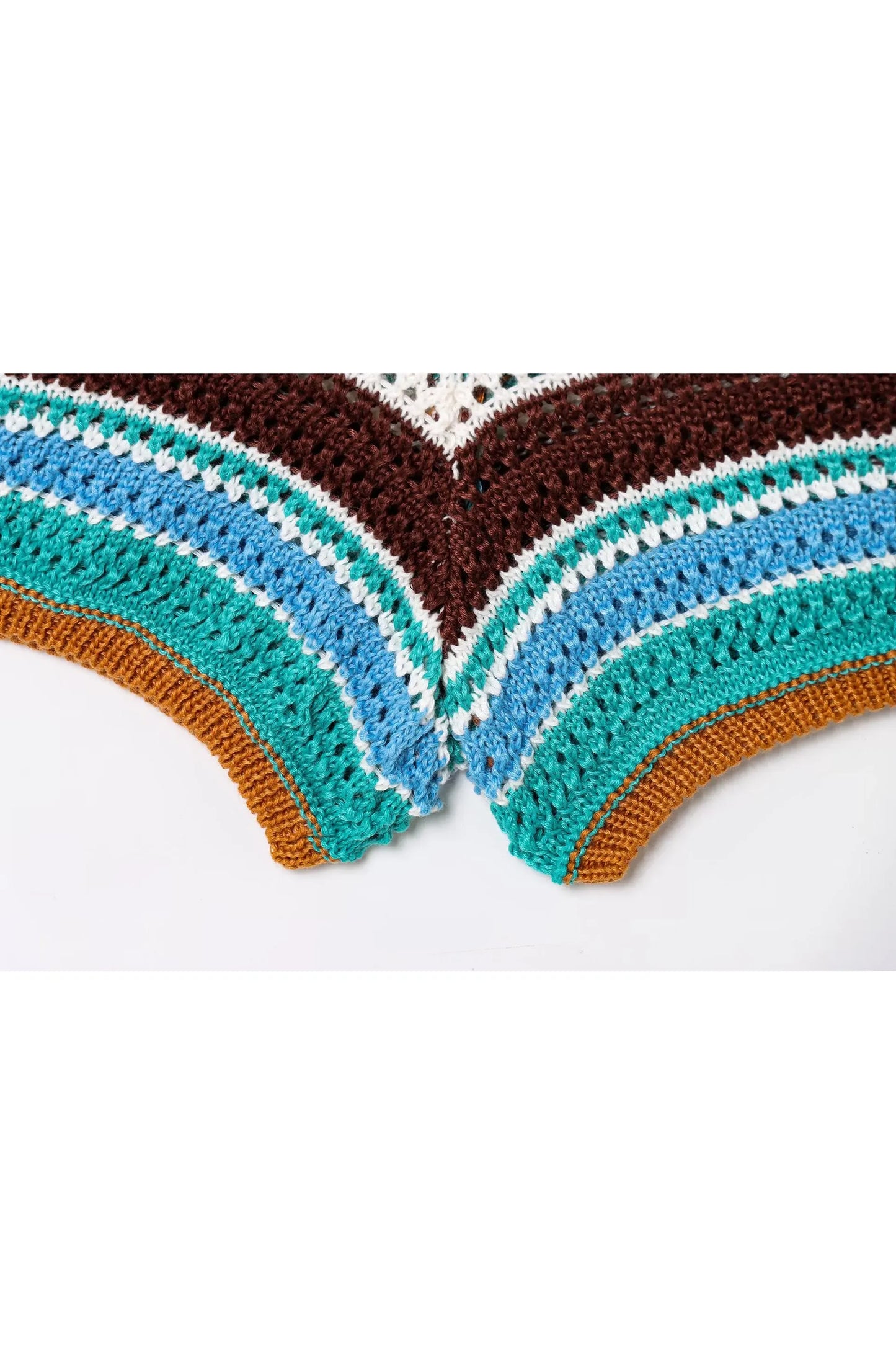 Frauen Patchwork Gestreiften Aushöhlen Häkeln Gestrickte Crop Pullover Shorts Set Kurzarm Polo Kragen Pullover Stricken Shorts Anzug Y2K