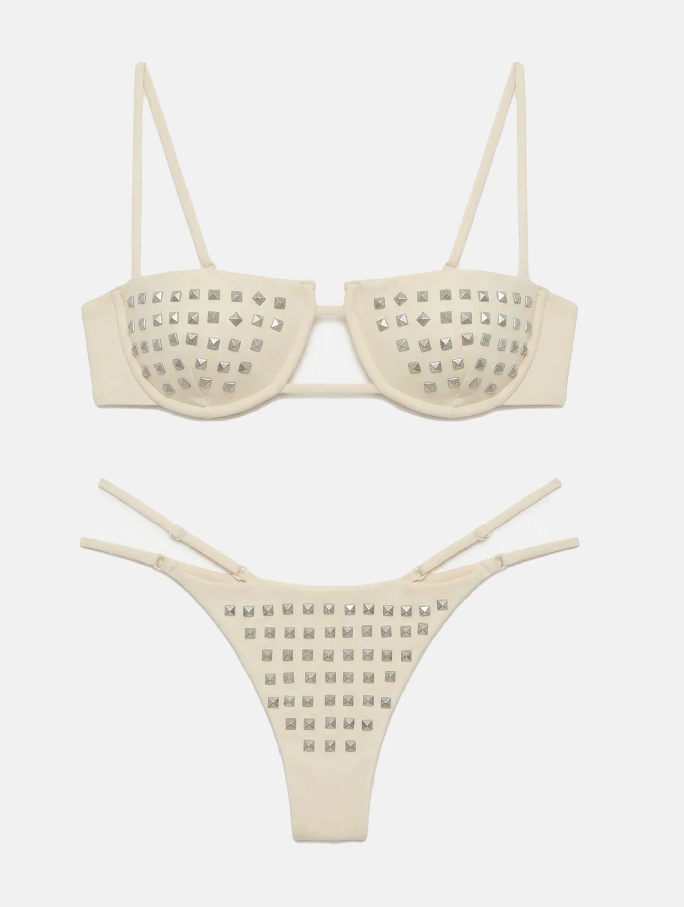 Rivet Swimsuit Sexy Soild Bikini Swimwear Swimsuit Women Separates Swimwear Two Piece Swimsuit Beachwear Bathing Suit