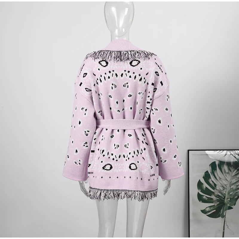 Frauen Gestrickte Getäfelten Pullover drehen-unten Kragen Flare Hülse Reißverschlüsse Mantel Strickjacke Casual Büro Dame Herbst 2025, Pullover