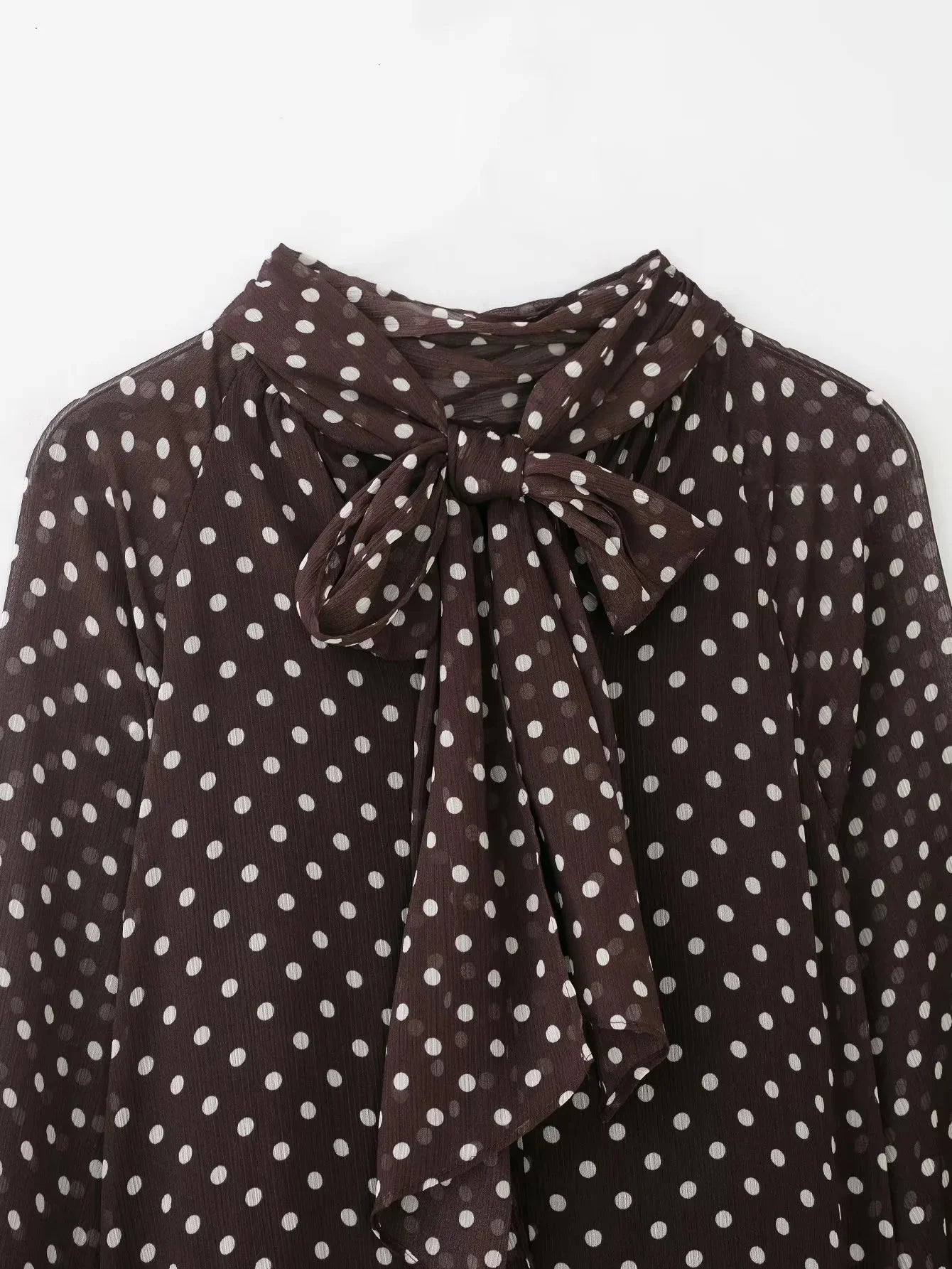 KONDALA Frauen Trendy Polka Dot Bluse Fliege Oansatz Hemd Neue Mode 2026 Frühling Sommer Urlaub Partei Elegante Mujer Bluse