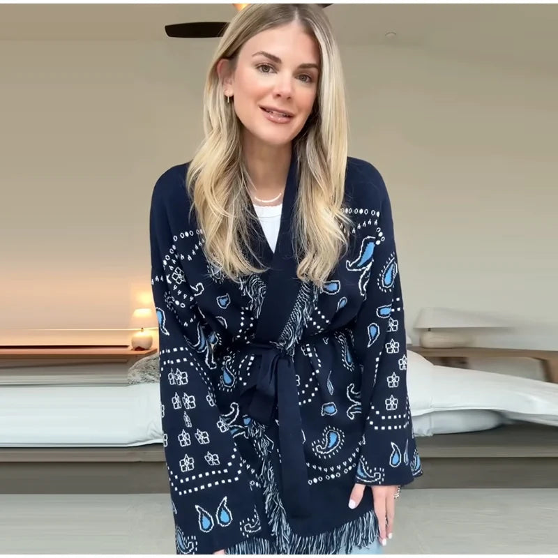 Frauen Gestrickte Getäfelten Pullover drehen-unten Kragen Flare Hülse Reißverschlüsse Mantel Strickjacke Casual Büro Dame Herbst 2025, Pullover