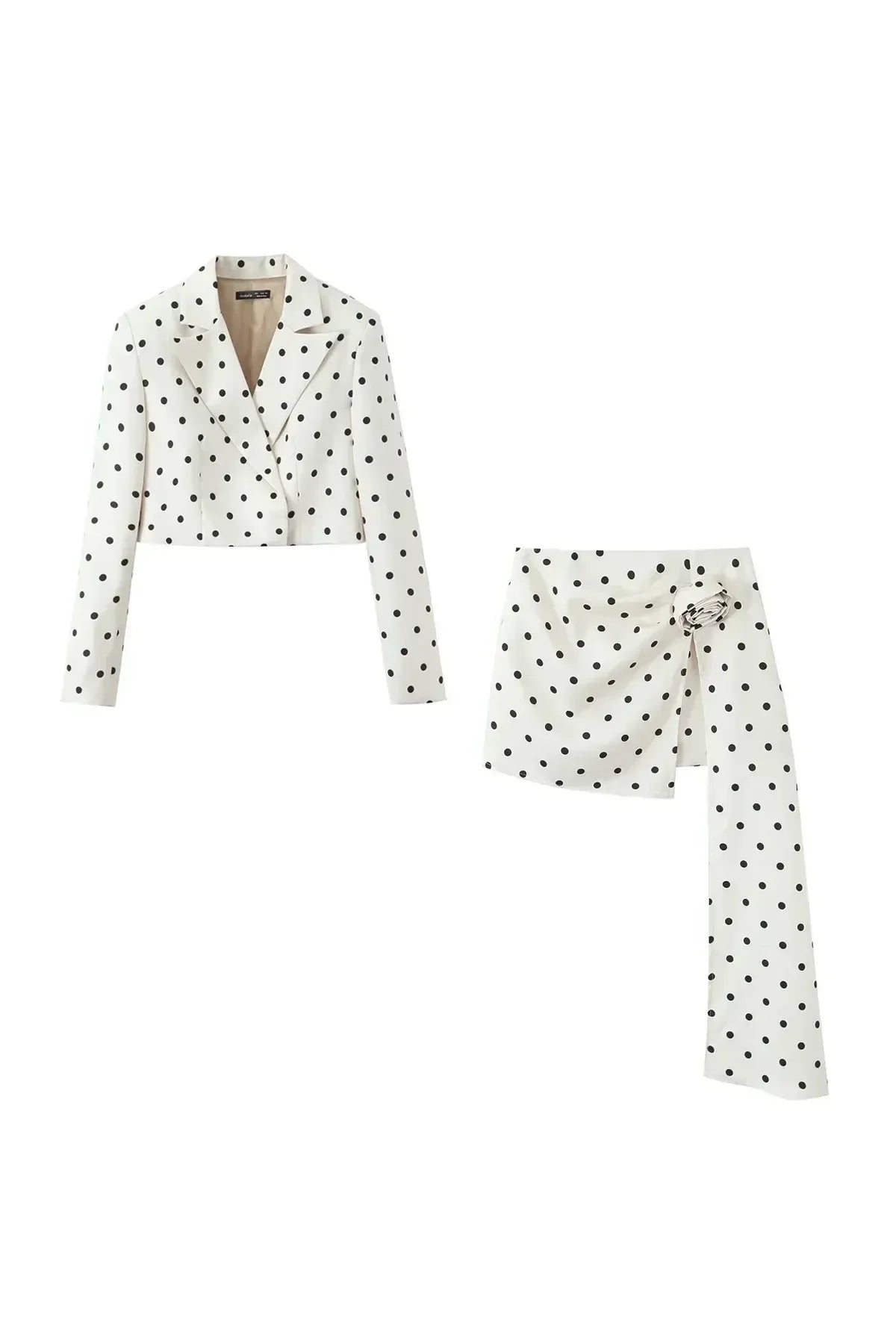 Valérie Chic Set – Polka Dot Blazer & High-Waist Rock