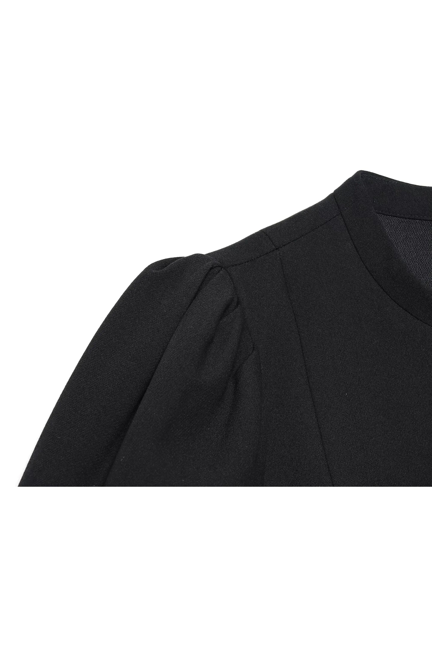 Besellics Noir Puff Mini Dress
