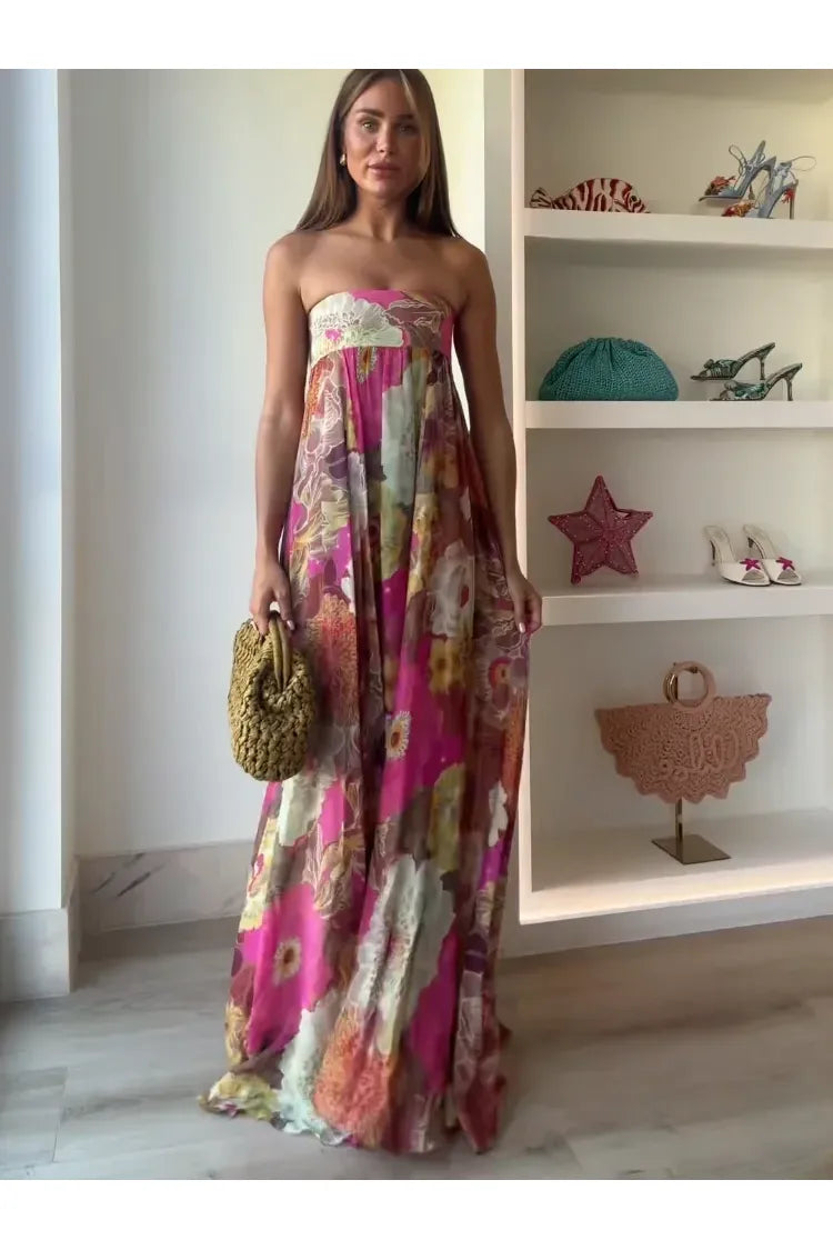 Besellics Blossom Sunset Maxi Dress