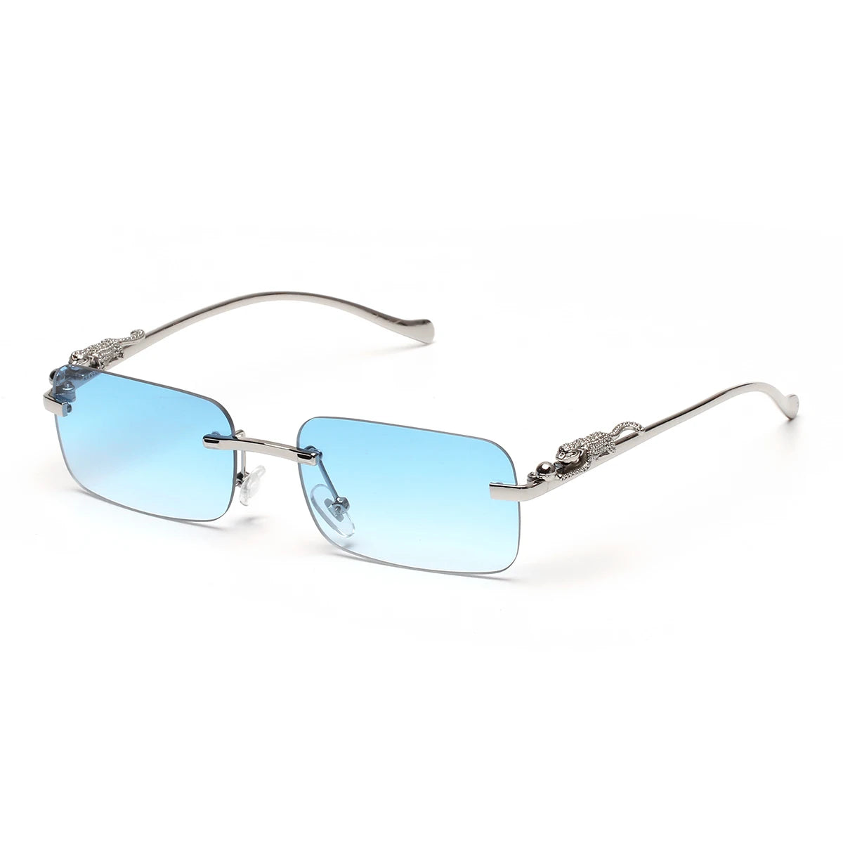 Ruiao rimless sunglasses UV400 fashion square metal glasses for men women designer man's brand sun glasses shades for outdoor