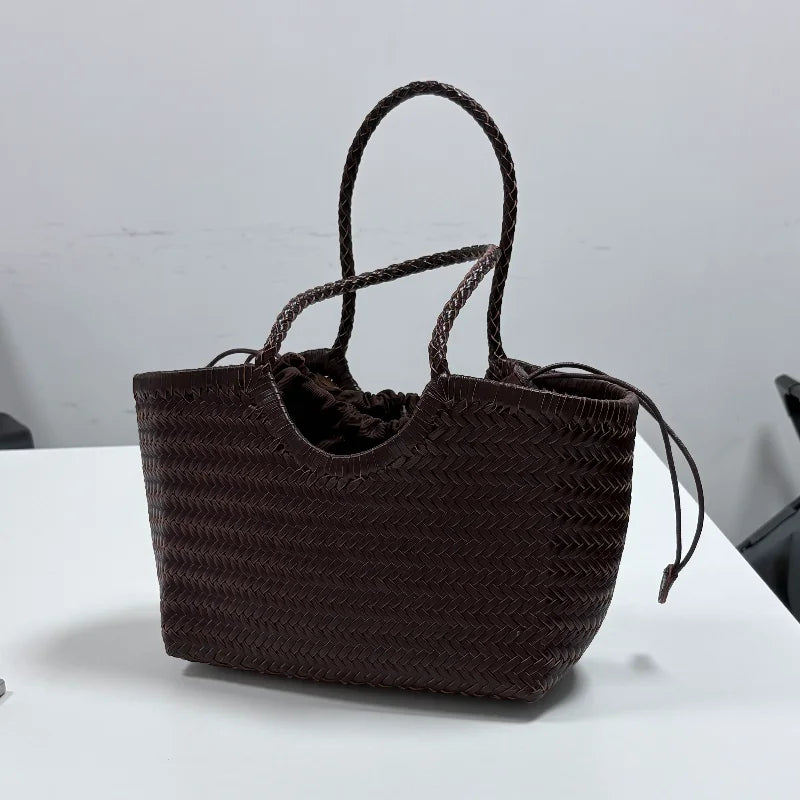 Women Straw 2in1 Woven Bag Fashion Plush Wings Armpit Bag Large Capacity Dumpling Straw Shoulder Bag For Summer Beach Bucket Bag