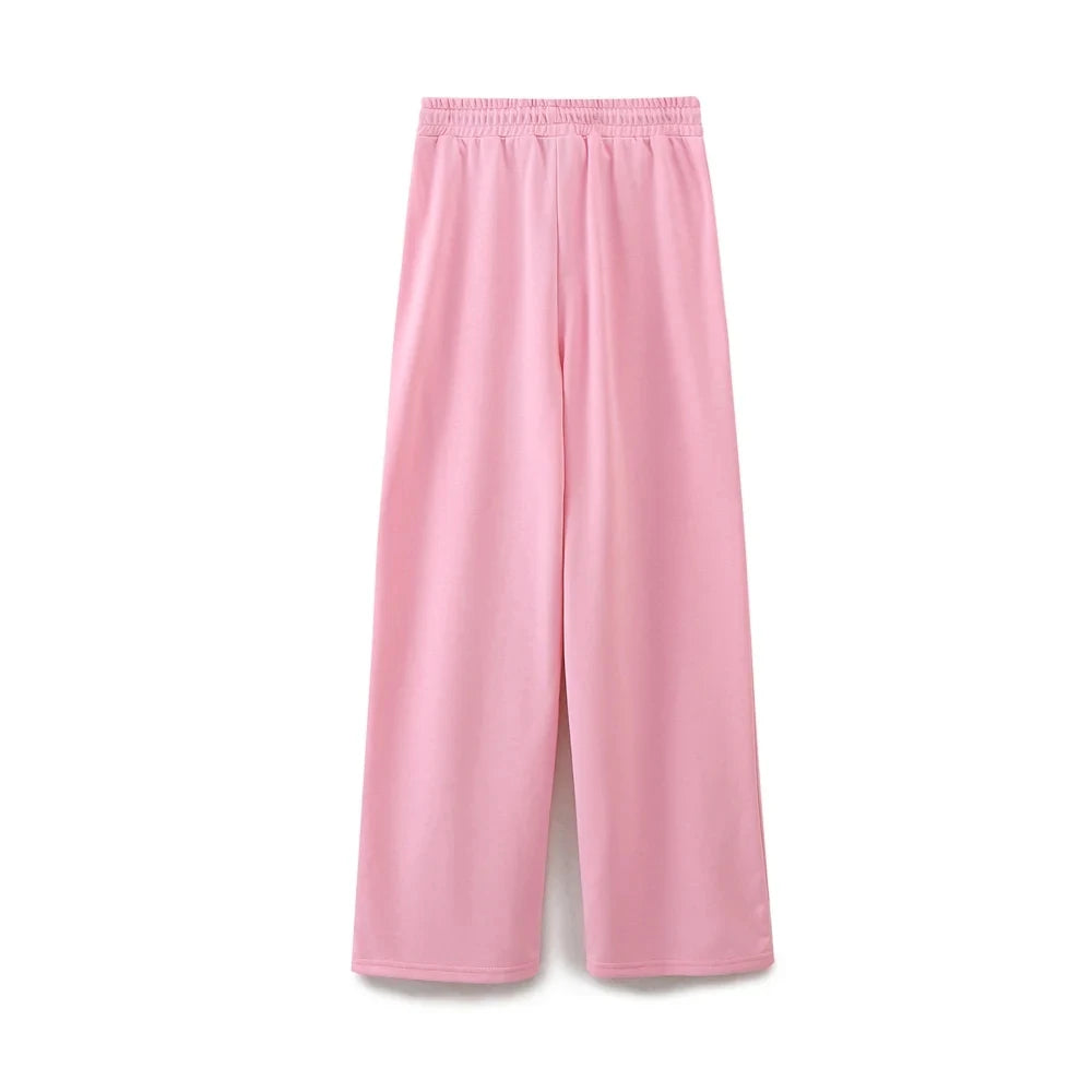 HH Sommer Frauen Casual T-shirt Hose Sets Elegante Rosa O Hals Kurzarm T-Shirt + Kordelzug Lose Hosen Frühling Anzug