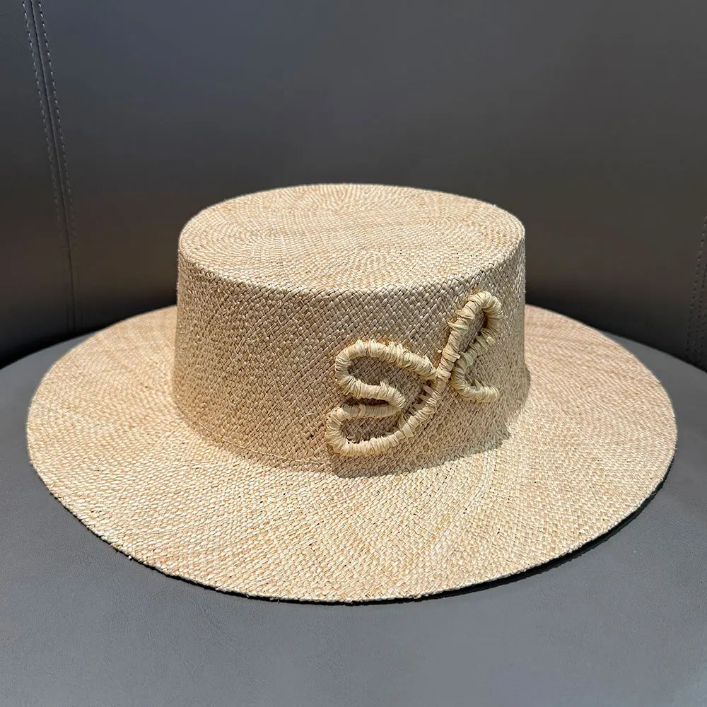 2026 New Summer Natural Straw Wide Brim Handmade High Quality Boater Hat For Women Sun Hat Sombrero Mujer Playa Boater Hat
