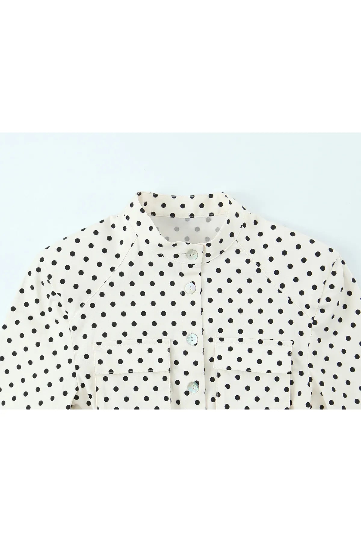 HH Damen Mode Einreihige Jacke mit Taschen und Gürtel-Dekoration im Polka-Dot-Stil + Hochgeschnittene Reißverschluss-Caprihose 2-teiliges Set