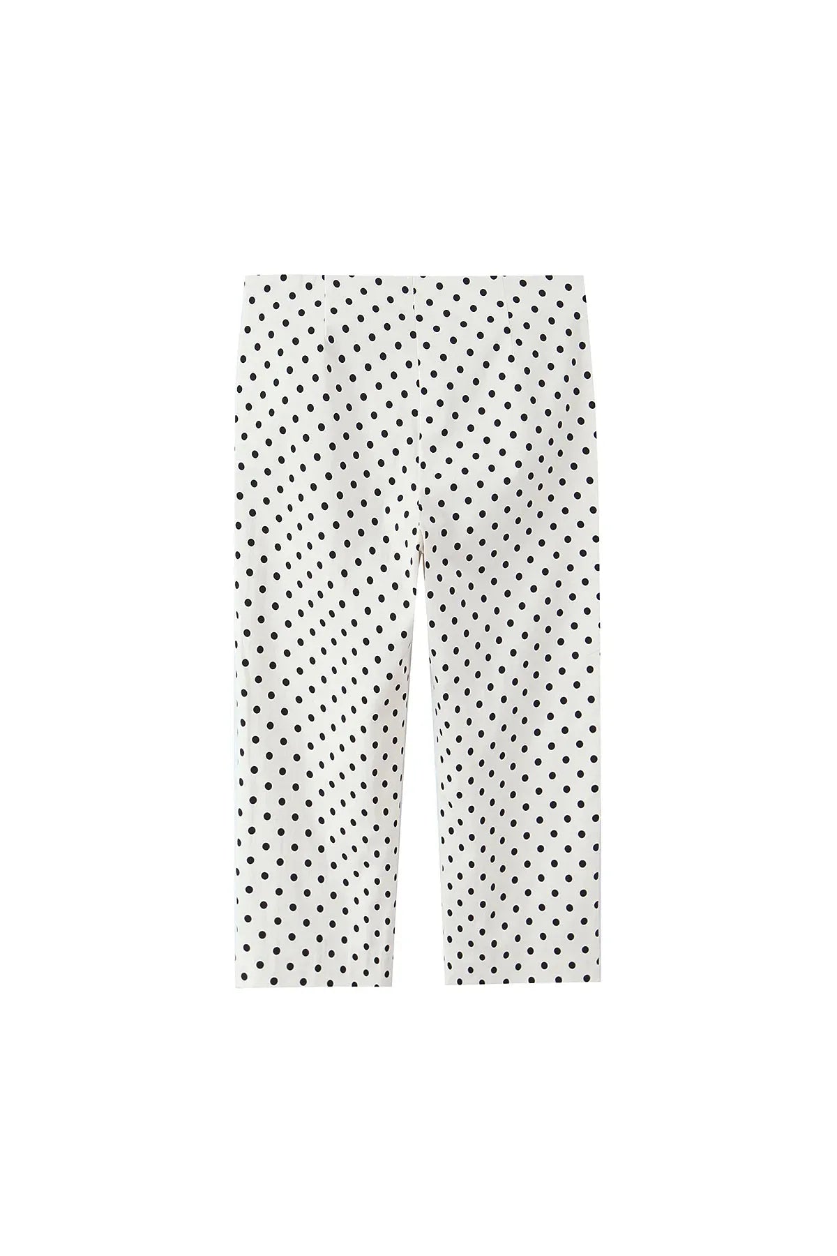 HH Damen Mode Einreihige Jacke mit Taschen und Gürtel-Dekoration im Polka-Dot-Stil + Hochgeschnittene Reißverschluss-Caprihose 2-teiliges Set