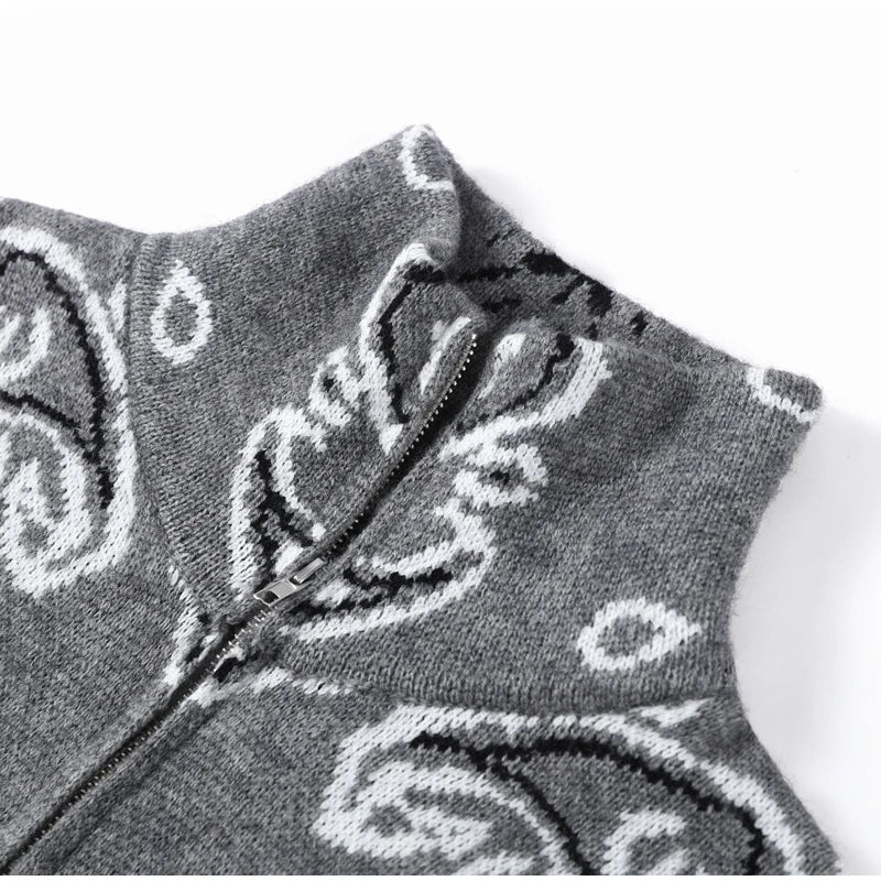 Frauen Gestrickte Getäfelten Pullover drehen-unten Kragen Flare Hülse Reißverschlüsse Mantel Strickjacke Casual Büro Dame Herbst 2025, Pullover