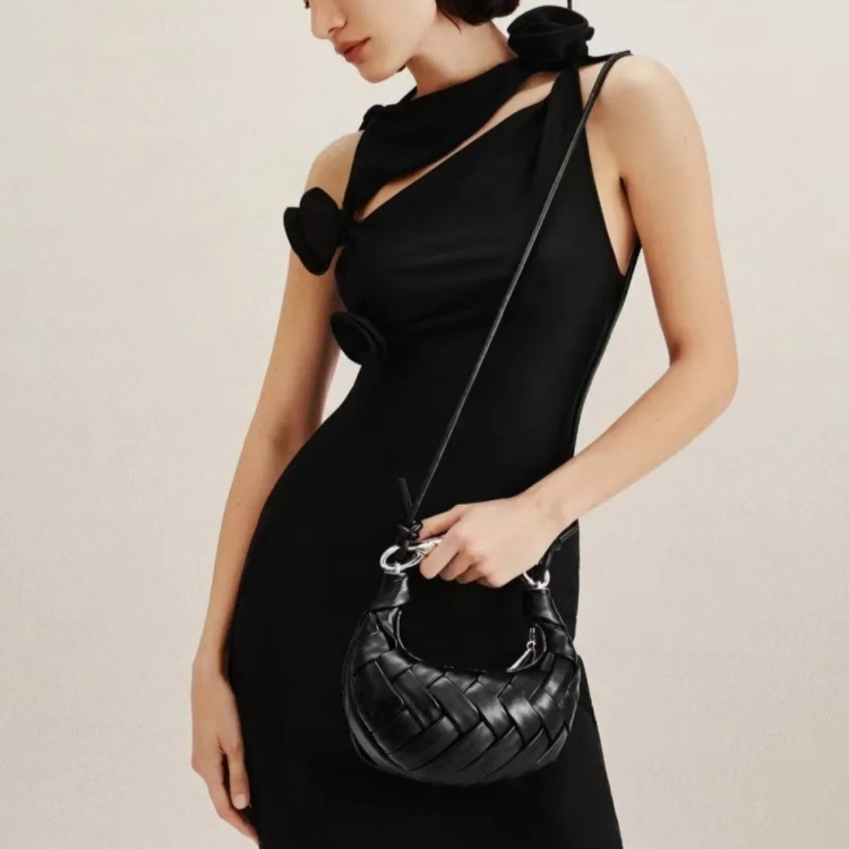 JIOMAY 2026 New Woven Nest Bag with Metal Handle, Unique Premium Handbag for Women, Exquisite Versatile Shoulder Crossbody Purse