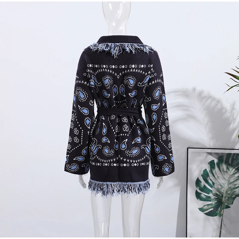 Frauen Gestrickte Getäfelten Pullover drehen-unten Kragen Flare Hülse Reißverschlüsse Mantel Strickjacke Casual Büro Dame Herbst 2025, Pullover